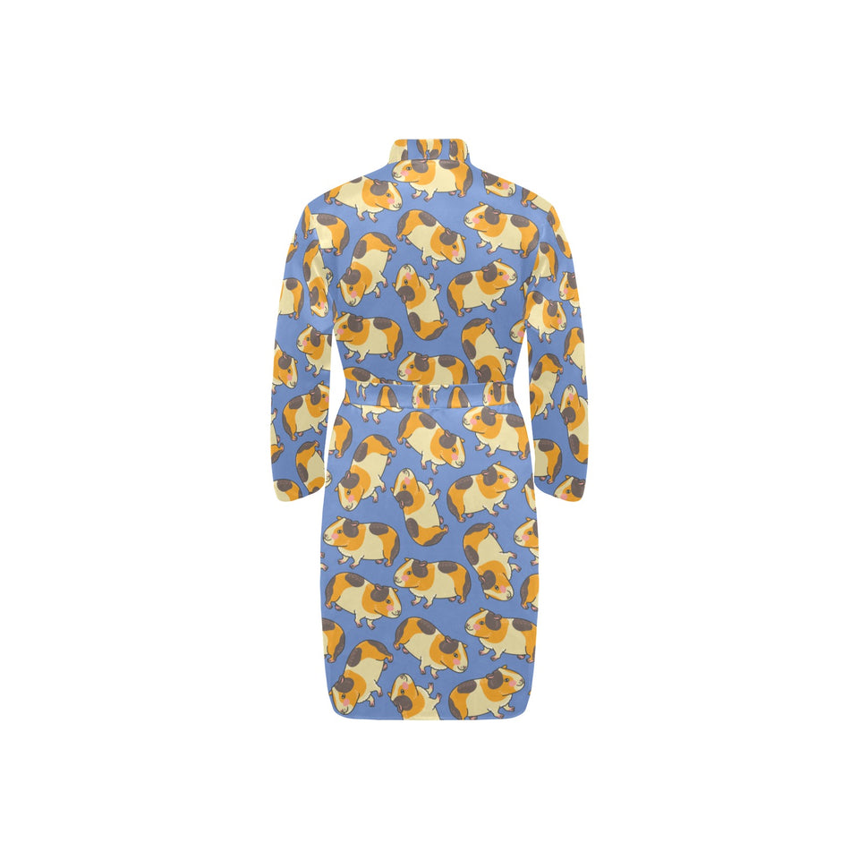 Guinea Pig Pattern Print Design 02 Men's Long Sleeve Belted Night Robe