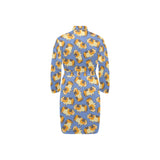 Guinea Pig Pattern Print Design 02 Men's Long Sleeve Belted Night Robe