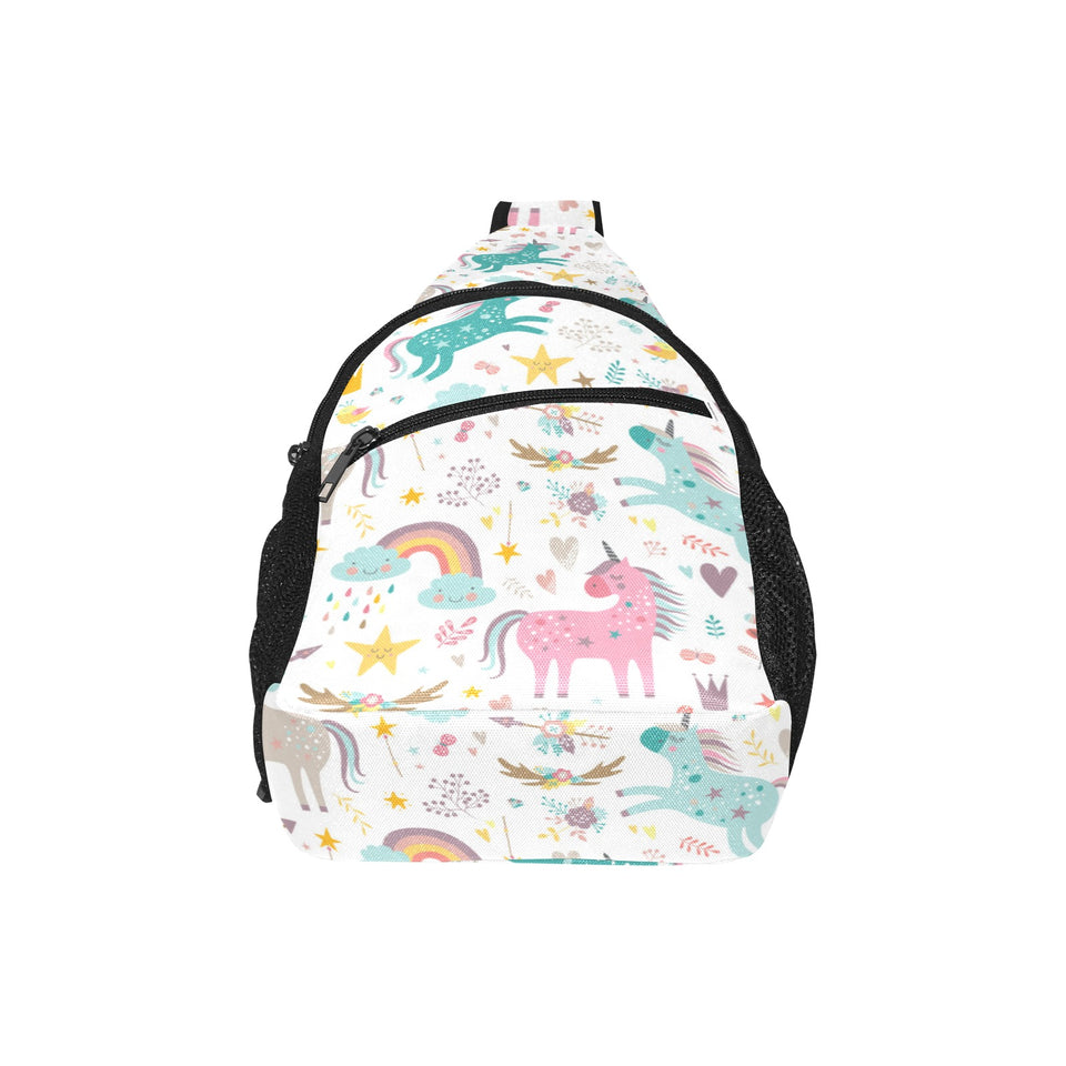 Colorful unicorn pattern All Over Print Chest Bag