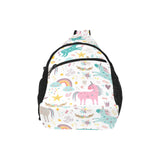 Colorful unicorn pattern All Over Print Chest Bag
