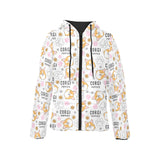 Corgi Dog Pattern Women's Padded Hooded Jacket