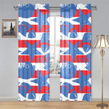 American football ball star stripes pattern Gauze Curtain