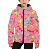 Colorful wrapped candy pattern Kids' Boys' Girls' Padded Hooded Jacket