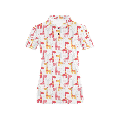 Giraffe Pattern Print Design 03 Women's All Over Print Polo Shirt