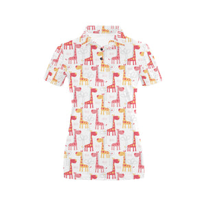 Giraffe Pattern Print Design 03 Women's All Over Print Polo Shirt