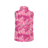 Beautiful dragonfly pink background Women's Padded Vest