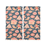 Christmas gingerbread cookie pattern Gauze Curtain