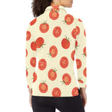 Tomato dot background Women's Long Sleeve Polo Shirt