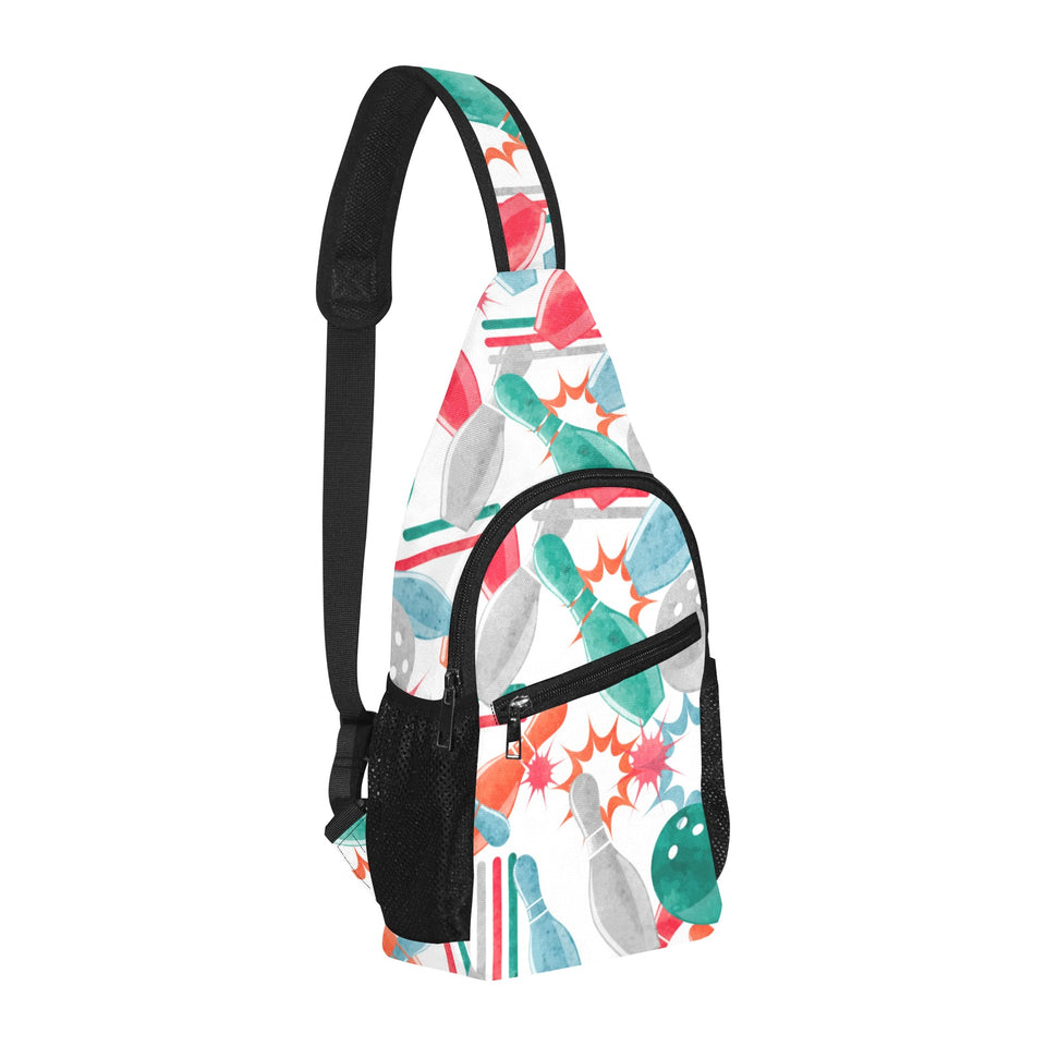 Watercolor bowling pattern All Over Print Chest Bag