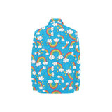 Rainbows Sky Clouds Pattern Women's Long Sleeve Polo Shirt