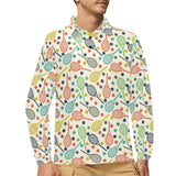 Tennis Pattern Print Design 03 Men's Long Sleeve Polo Shirt