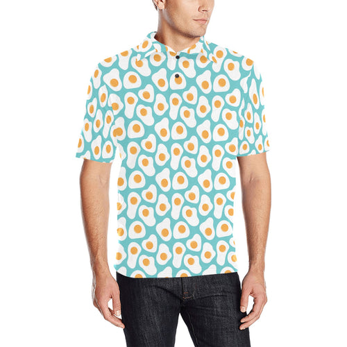 Fried Eggs Pattern Print Design 04 Men's All Over Print Polo Shirt