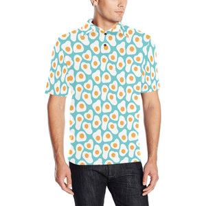 Fried Eggs Pattern Print Design 04 Men's All Over Print Polo Shirt