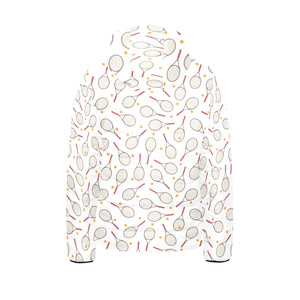 Tennis Pattern Print Design 04 Kids' Boys' Girls' Padded Hooded Jacket