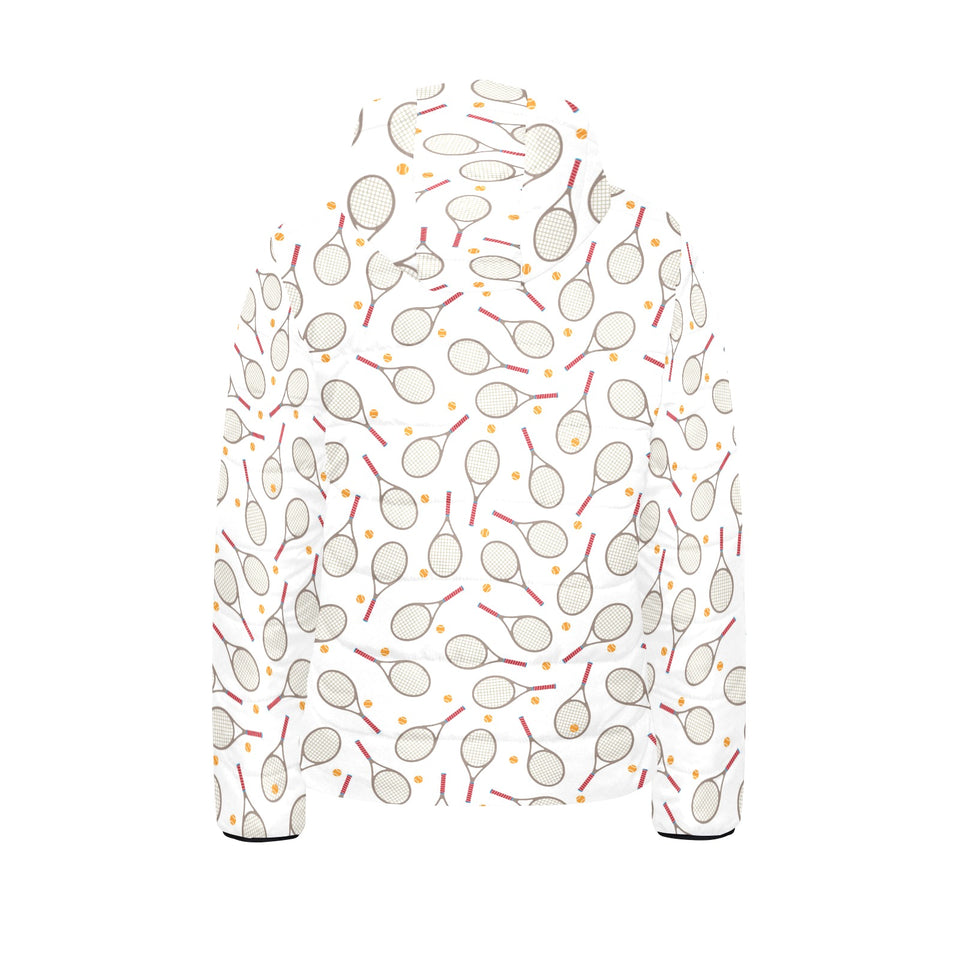 Tennis Pattern Print Design 04 Kids' Boys' Girls' Padded Hooded Jacket