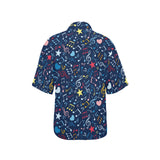 Music Notes Pattern Print Design 03 Women's All Over Print Hawaiian Shirt