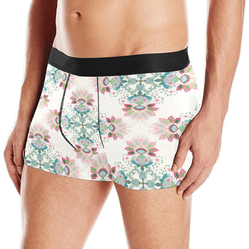 Square floral indian flower pattern Men's All Over Print Boxer Briefs Men's Underwear
