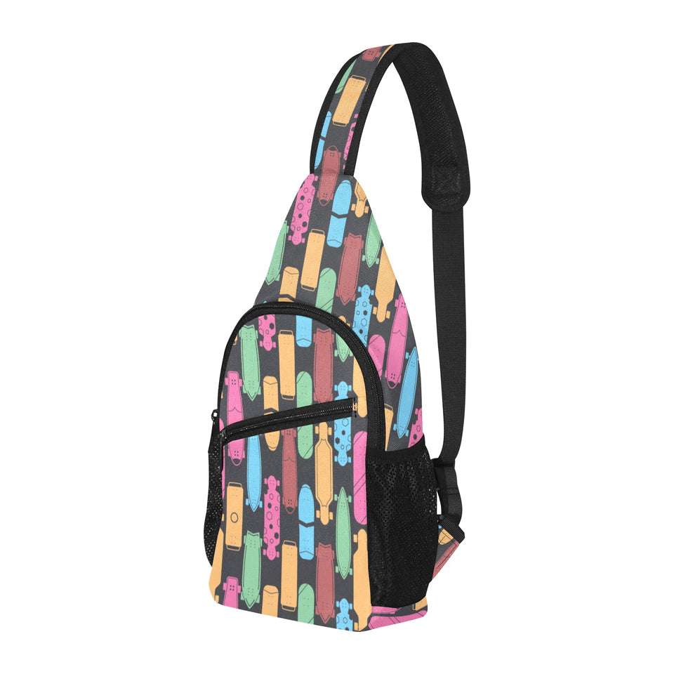 Skate Board Pattern Print Design 02 All Over Print Chest Bag