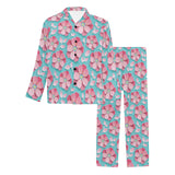 3D sakura cherry blossom pattern Men's Long Pajama Set