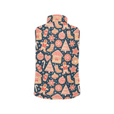Christmas gingerbread cookie pattern Women's Padded Vest