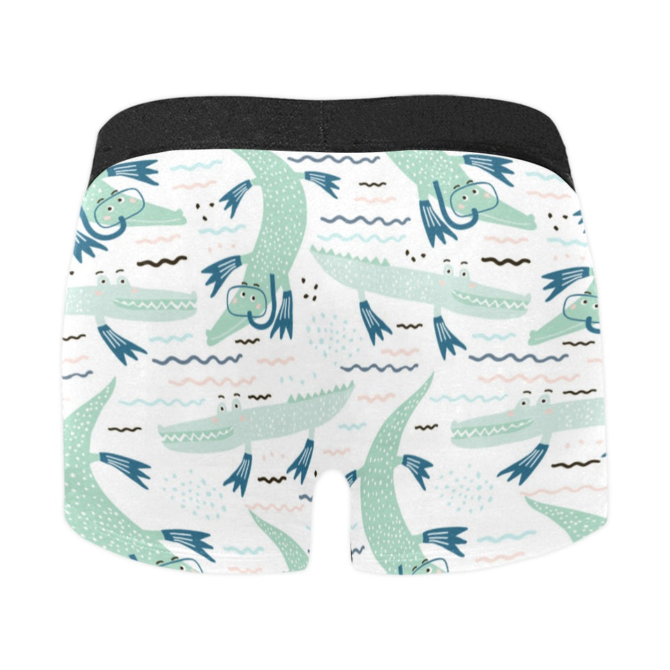 Crocodile diver pattern Men's All Over Print Boxer Briefs Men's Underwear