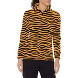Bengal tigers skin print pattern background Women's Long Sleeve Polo Shirt