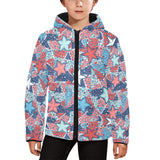 Hand drawn colorful starfish Kids' Boys' Girls' Padded Hooded Jacket