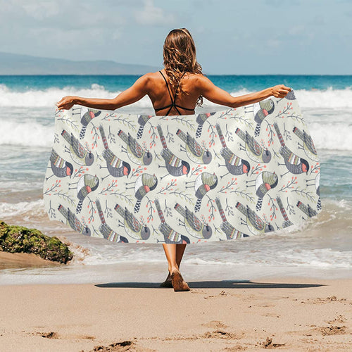 Pigeon Pattern Print Design 04 Beach Towel