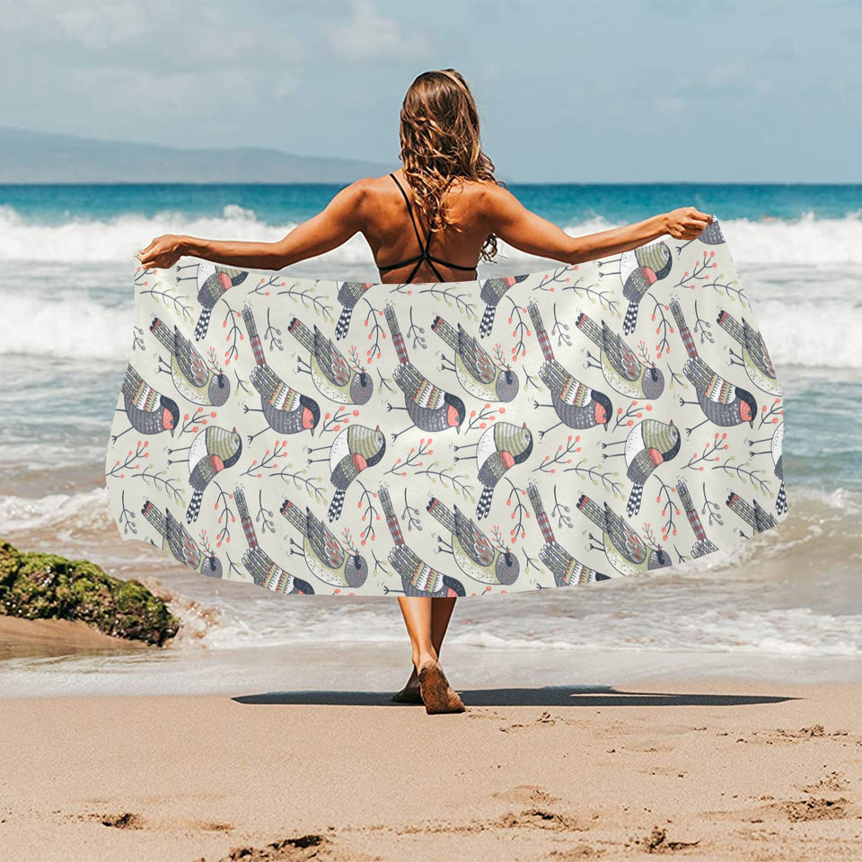 Pigeon Pattern Print Design 04 Beach Towel