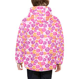Hibiscus Pattern Print Design 01 Kids' Boys' Girls' Padded Hooded Jacket