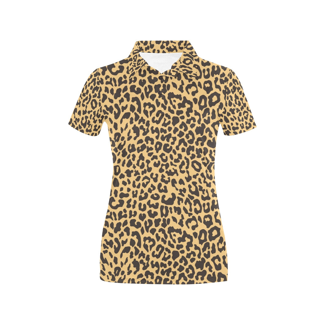 Leopard skin print Women's All Over Print Polo Shirt
