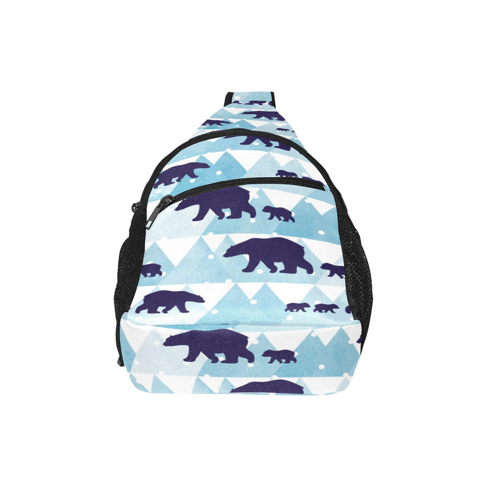polar bear winter snow pattern All Over Print Chest Bag