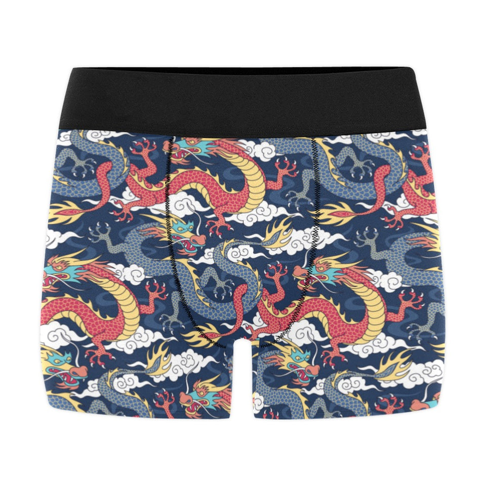 Blue red dragon cloud pattern Men's All Over Print Boxer Briefs Men's Underwear