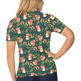 Squirrel Pattern Print Design 03 Women's All Over Print Polo Shirt