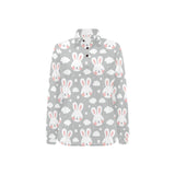 Rabbit cloud Pattern Women's Long Sleeve Polo Shirt