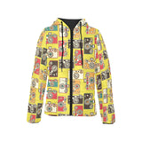 Camera Pattern Print Design 02 Women's Padded Hooded Jacket