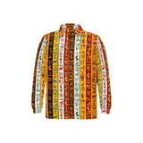 Egypt Hieroglyphics Pattern Print Design 01 Men's Long Sleeve Polo Shirt