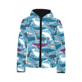 Whale design pattern Kids' Boys' Girls' Padded Hooded Jacket