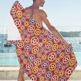 Gear Pattern Print Design 04 Beach Towel