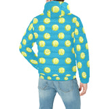 Tennis Pattern Print Design 05 Men's Padded Hooded Jacket