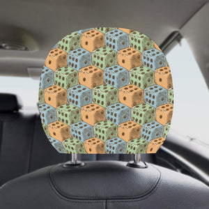 Dice Pattern Print Design 05 Car Headrest Cover