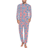 Blue Red Eiffel Tower Pattern Print Design 02 Men's All Over Print Pajama