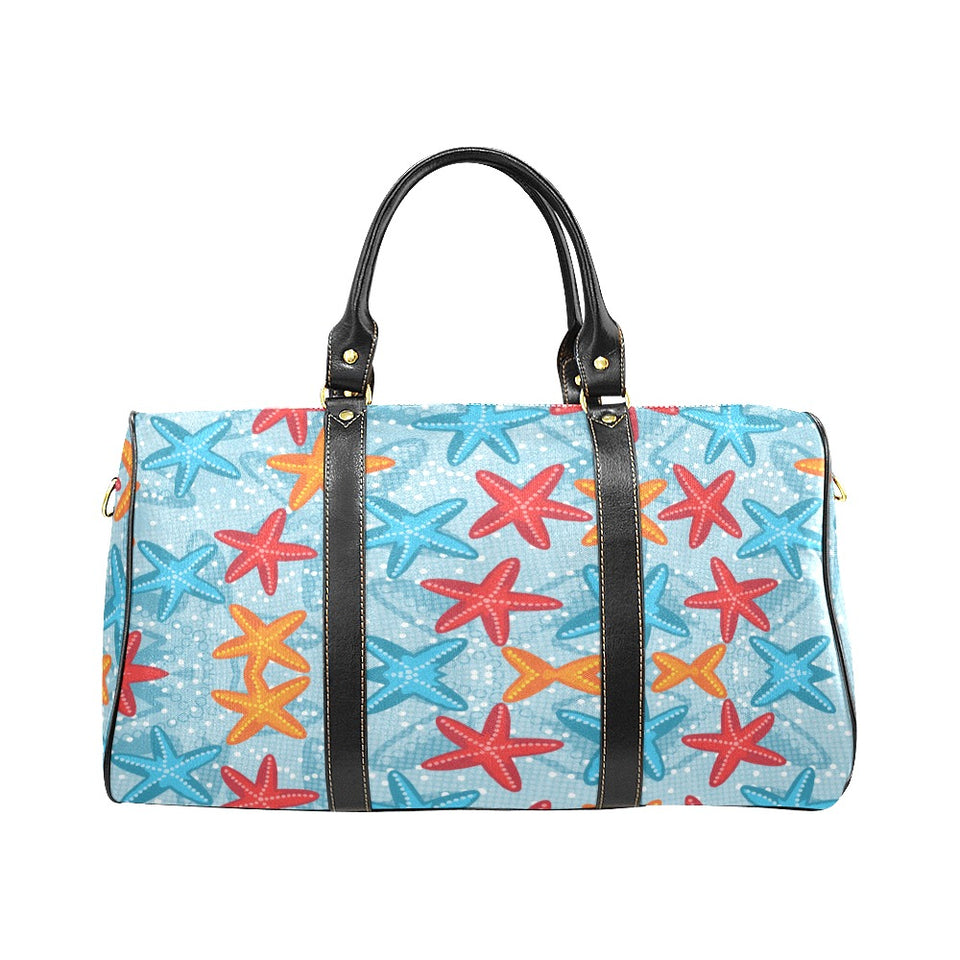 Blue red orange starfish pattern Travel Bag