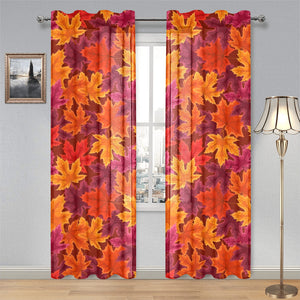 Autumn maple leaf pattern Gauze Curtain
