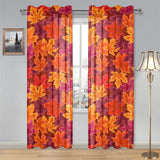 Autumn maple leaf pattern Gauze Curtain