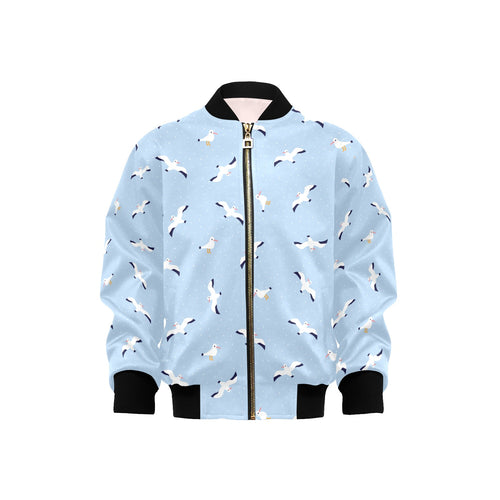 Seagull Pattern Print Design 02 Kids' Boys' Girls' Bomber Jacket