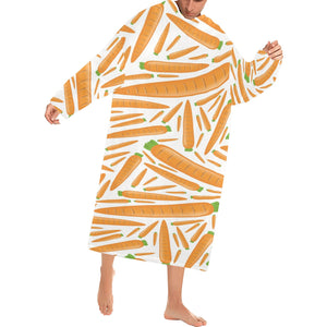 Carrot Pattern Print Design 02 Blanket Robe with Sleeves