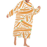 Carrot Pattern Print Design 02 Blanket Robe with Sleeves