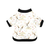 Beautiful Japanese cranes pattern All Over Print Pet Dog Round Neck Fuzzy Shirt