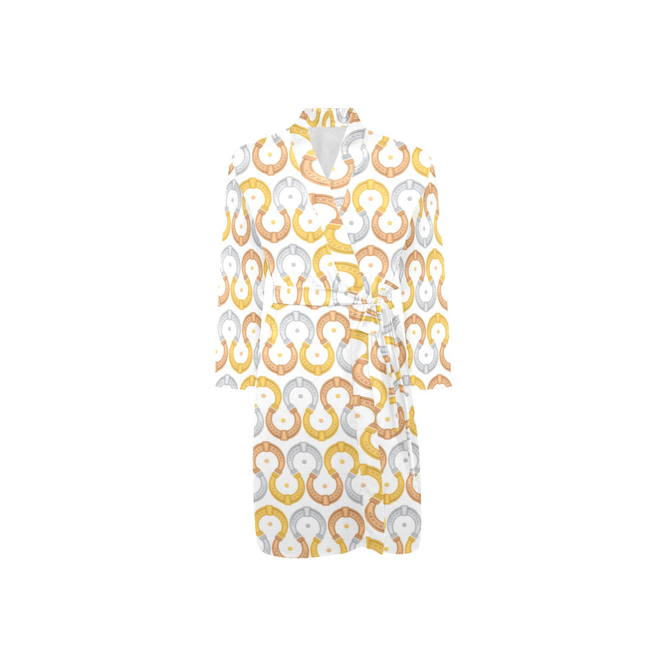 Horseshoes Pattern Print Design 03 Men's Long Sleeve Belted Night Robe